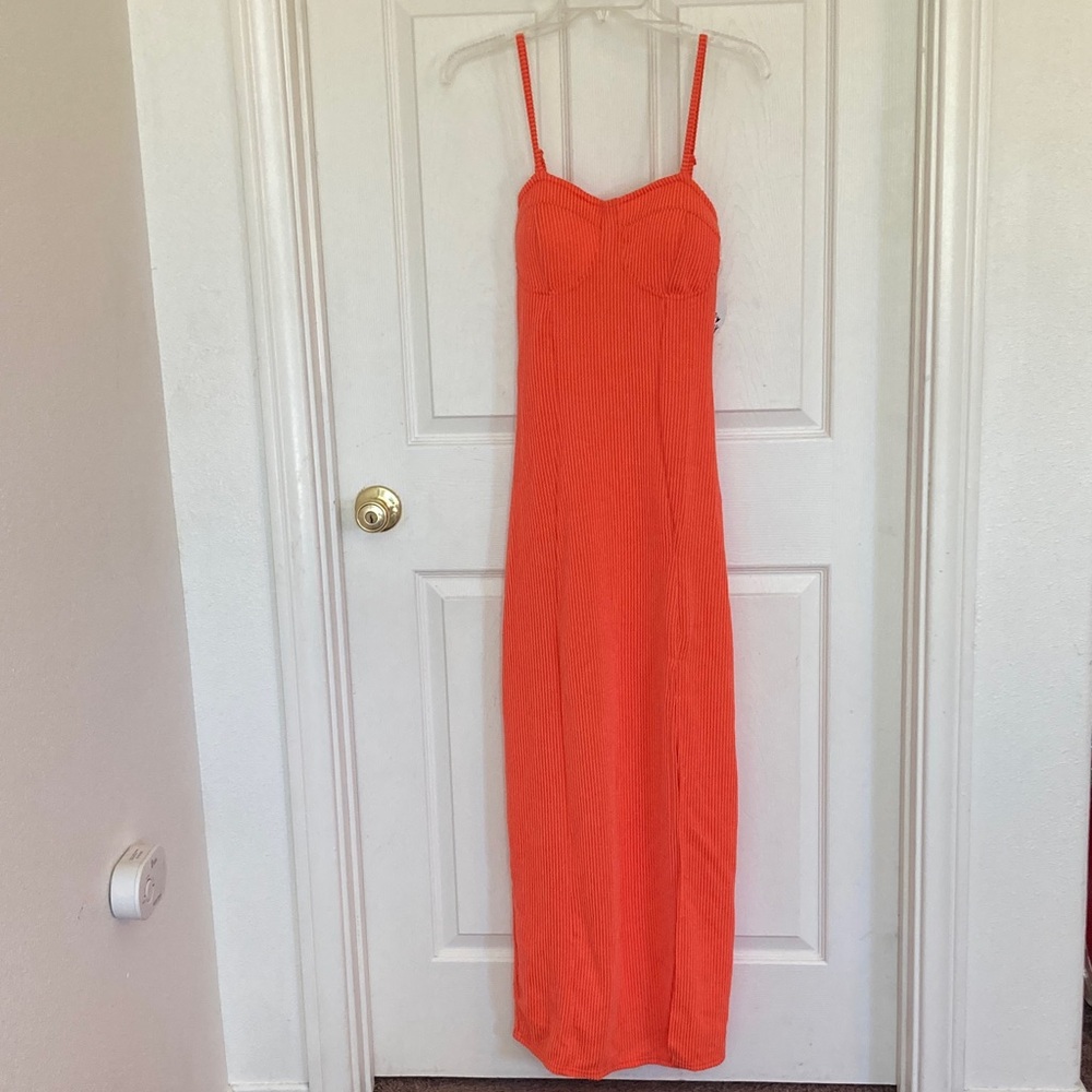 Jolie & Joy Elegant Orange Maxi Dress Size M